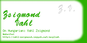 zsigmond vahl business card